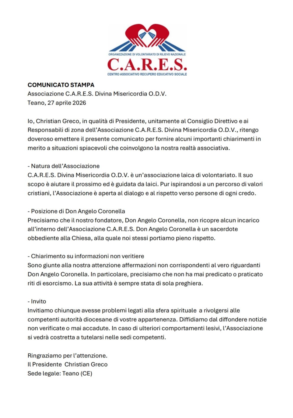 Comunicato Stampa